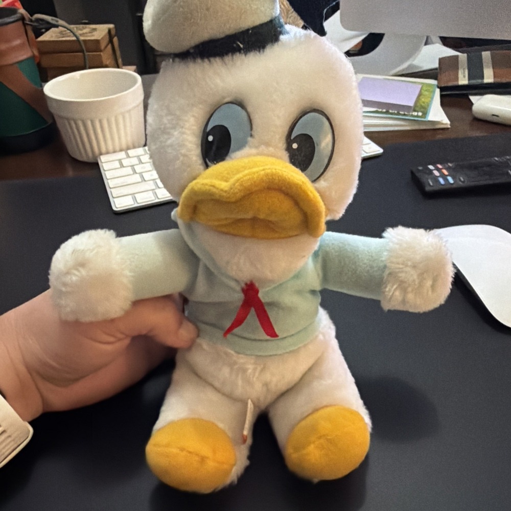 Vintage Donald Duck Made in Korea Disney Plush 10" Nutshell filler and Plush!